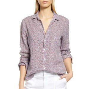 Frank & Eileen Mini Floral Button Down Top Linen Style Eileen Small